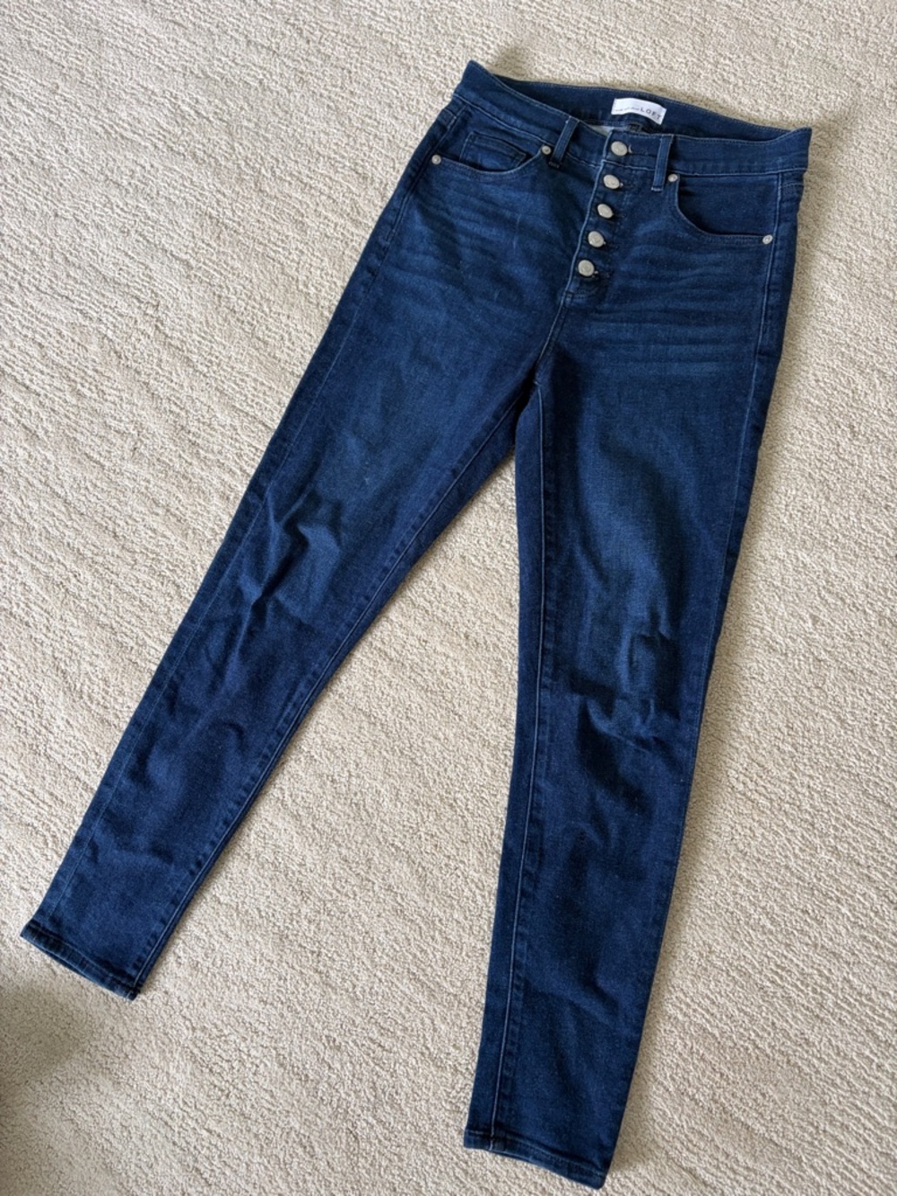 LOFT High-Rise Dark Blue Button-Fly Women’s Jeans Size 27 Size 4